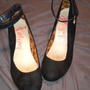 Girls Black wedge heel